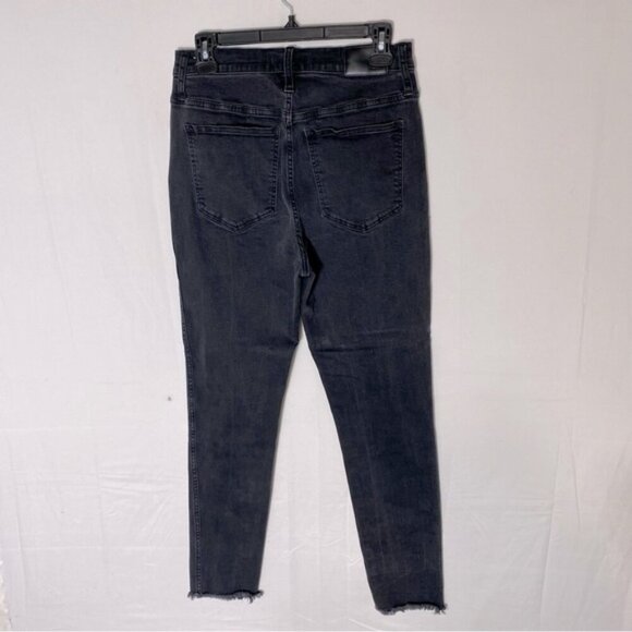 Madewell Washed Black Exposed Button Fly High Rise Skinny Jeans 29 - Picture 13 of 14
